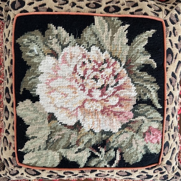Victorian Embroidered Pillow - Picture 2 of 3